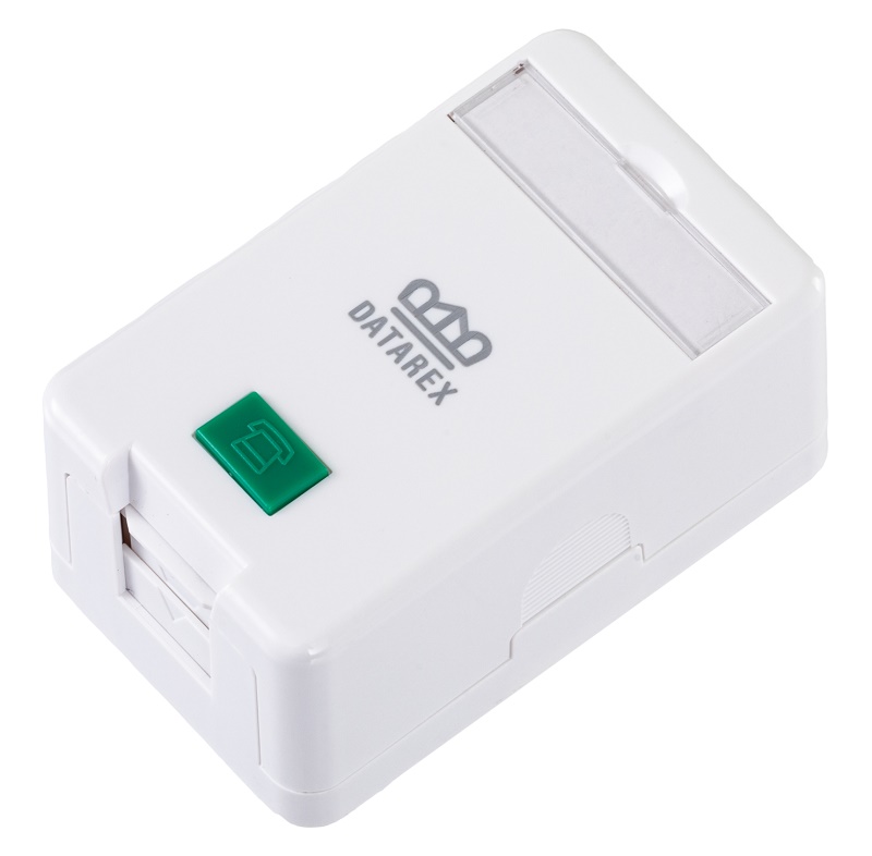 Коробка настенная, 1 порт, шторка, белый