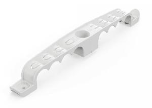 Держатель труб для прямого монтажа двусторонний на 8 мест серый d16 (25шт/уп)