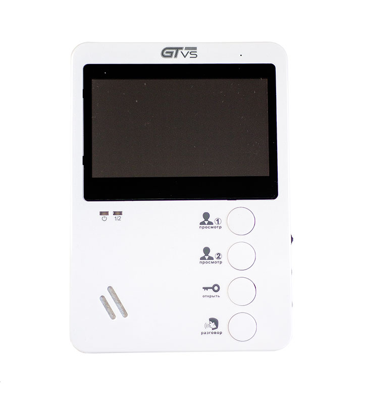 GDP-041W. Монитор видеодомофона 4,3" белый. Hands-Free монитор домофона, разрешение экрана 320х240RGB, акриловая панель , кнопочное управление. Поддержка 2-х вызывных панелей.