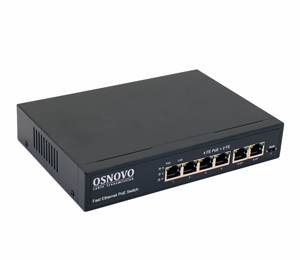 SW-20600(80W) PoE коммутатор Fast Ethernet на 6 портов. 