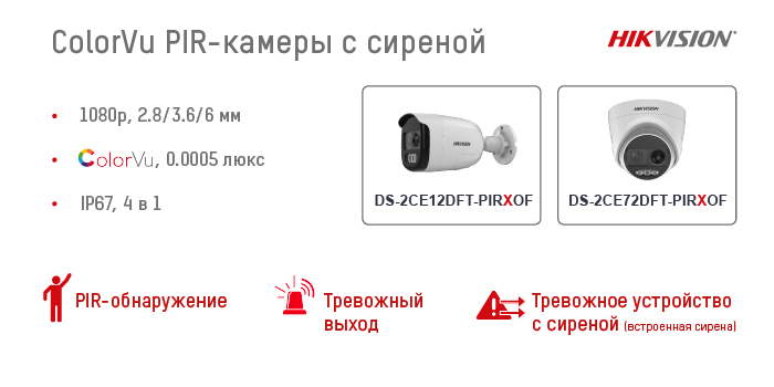 Hikvision ColorVu RIP - камеры с сиреной