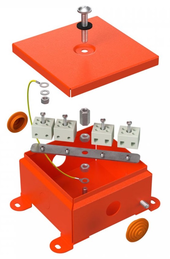 Коробки металлические огнестойкие Е15-Е120 110х110х65 70-0360